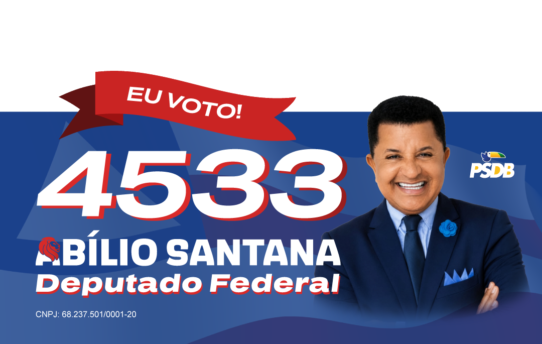Moldura oficial da campanha — Eu voto 4533, Abílio Santana Deputado Federal